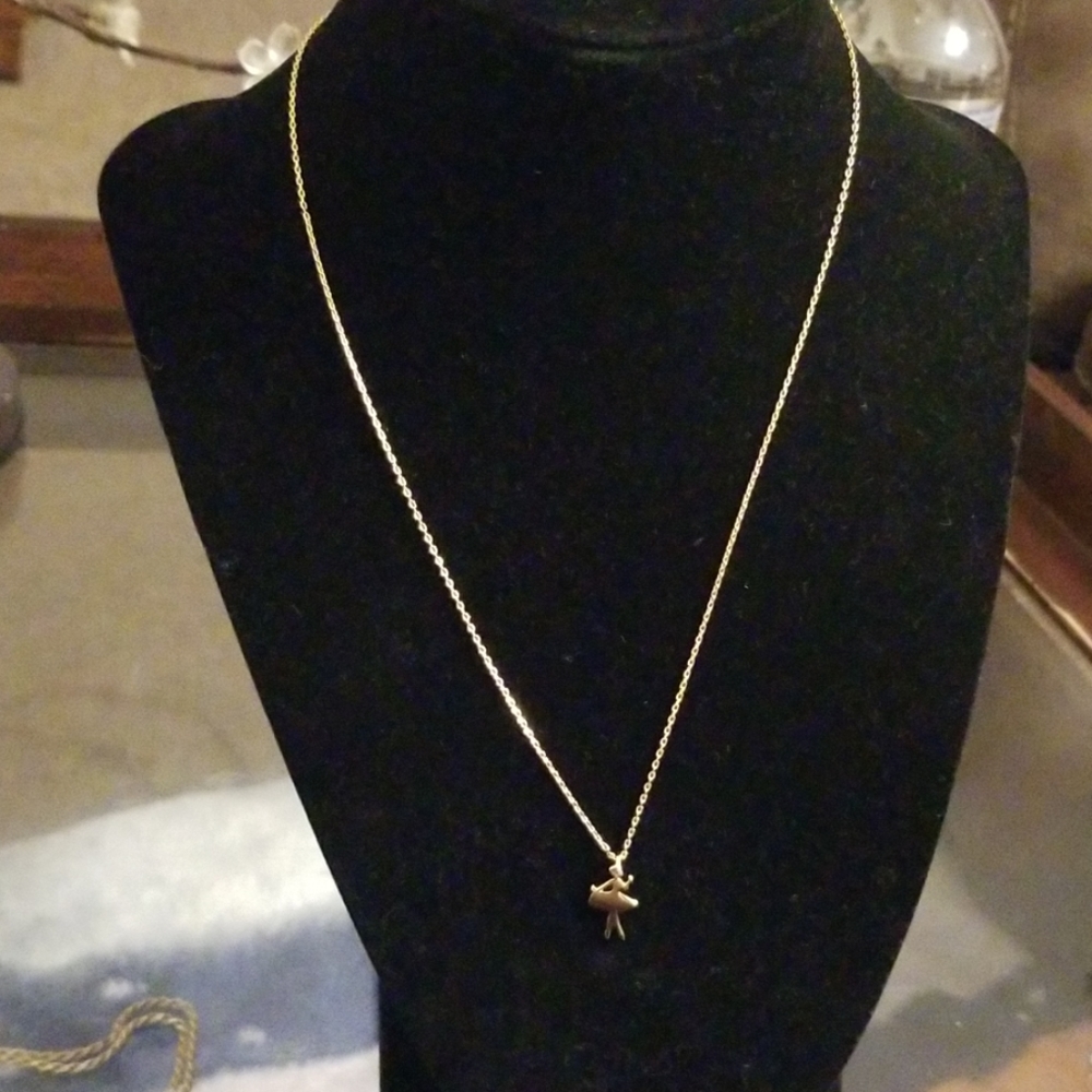 Ballerina gold tone necklace